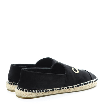 Chanel Velvet Logo Espadrilles 38 Black 4 of 12