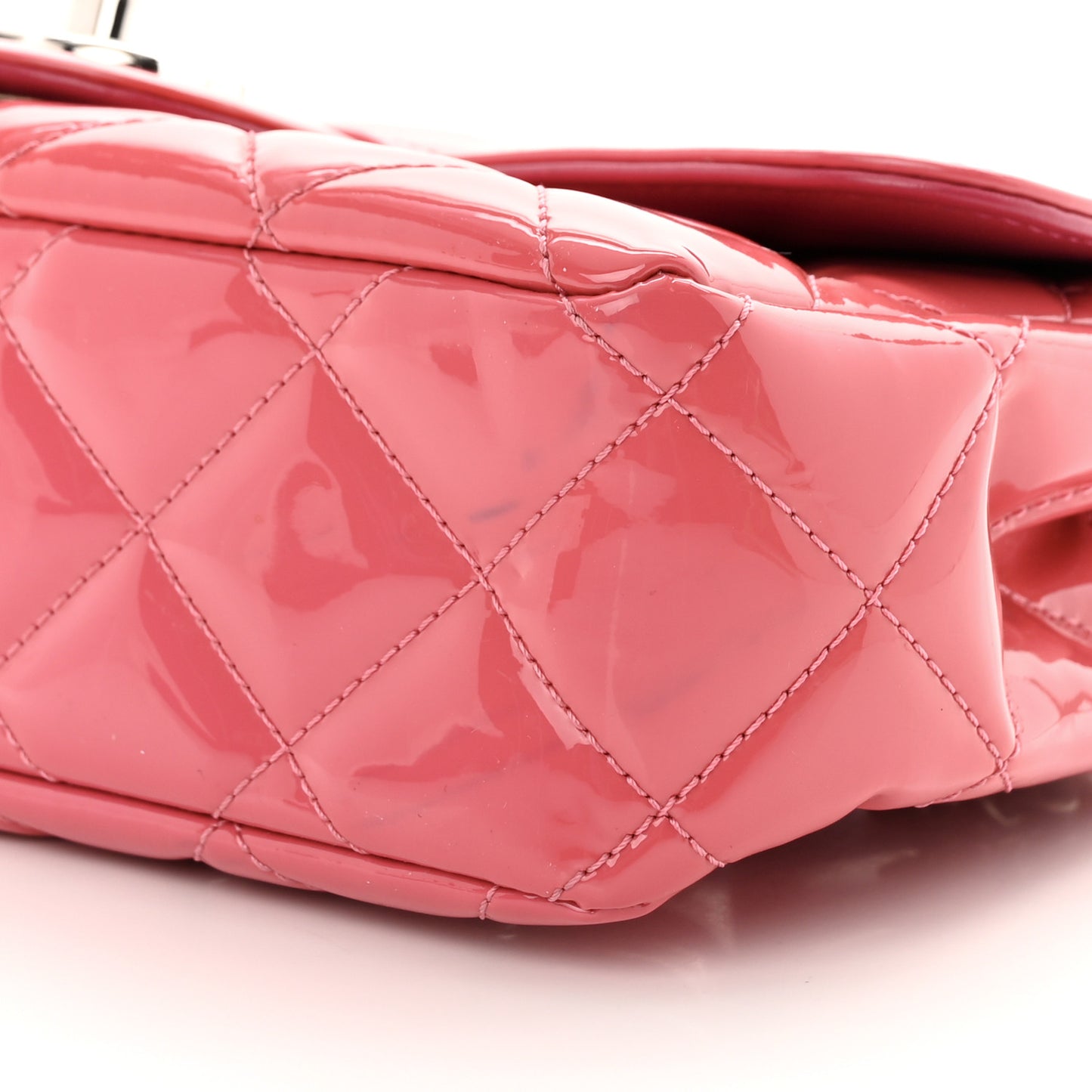 Patent Quilted Small Coco Shine Flap Pink