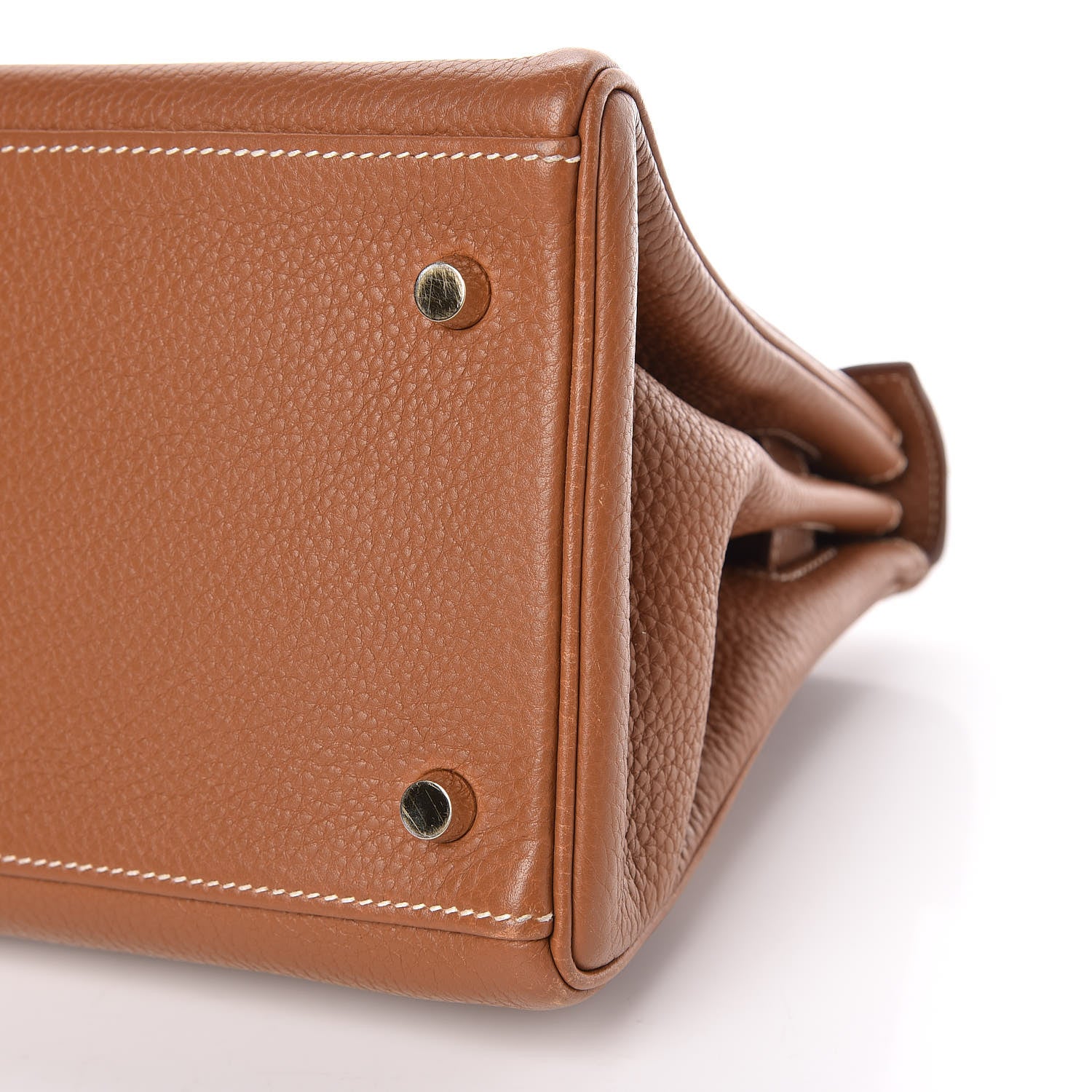 Hermes Taurillon Clemence Shoulder Kelly 40 Gold 7 of 12