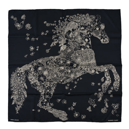 Hermes Silk Twill Robe Legere Scarf 90 Black White 1 of 3