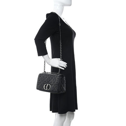 Christian Dior Calfskin Lucky Star Macrocannage Medium Caro Bag Black 2 of 10