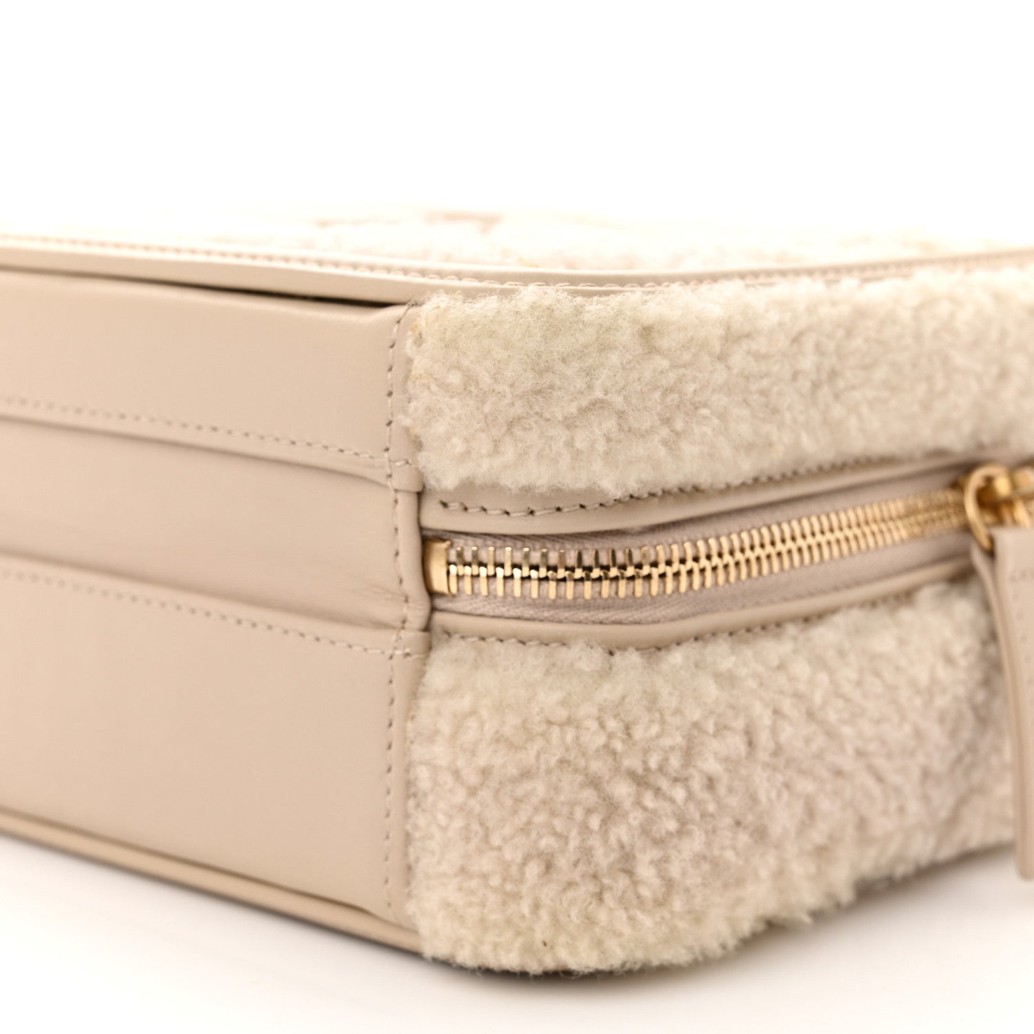 Chanel Shearling Lambskin Quilted Small CC Filigree Vanity Case Beige 10 of 12