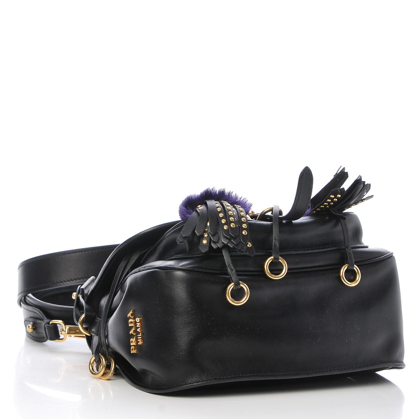 City Calf Fringe Corsaire Bag Nero Black