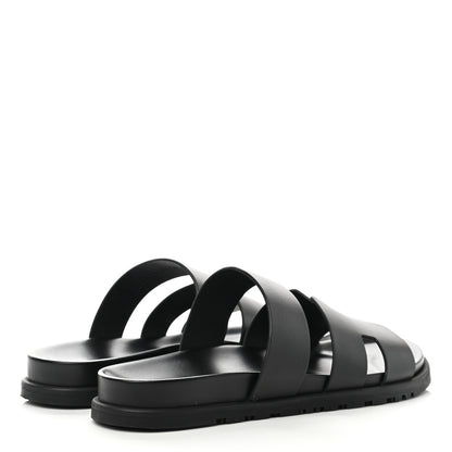 Hermes Calfskin Mens Chypre Sandals 43 Black 4 of 10