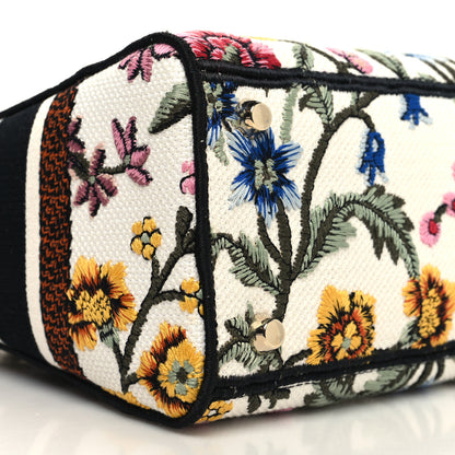 Christian Dior Canvas Petites Fleurs Embroidered Medium Lady D-Lite White Multicolor 9 of 11