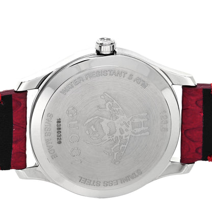 Gucci Stainless Steel Lizard Red Mother of Pearl 29mm G-Timeless Charm Quartz Watch 4 of 5