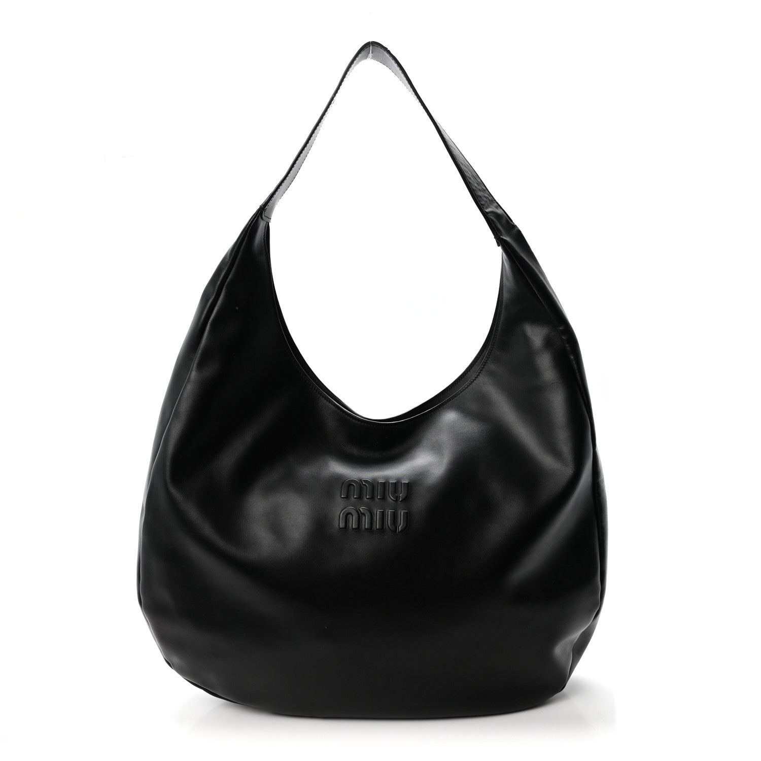 Miu Miu Soft Calf Softy Hobo Bag Black 1 of 10