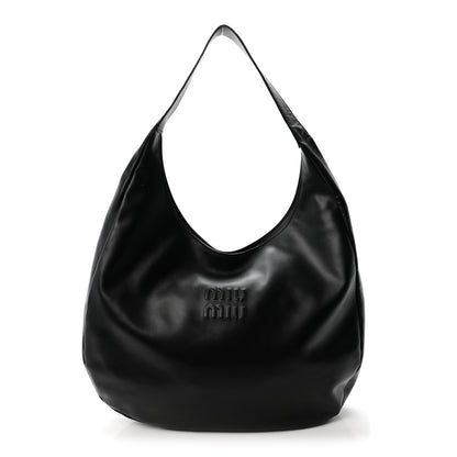 Miu Miu Soft Calf Softy Hobo Bag Black 1 of 10