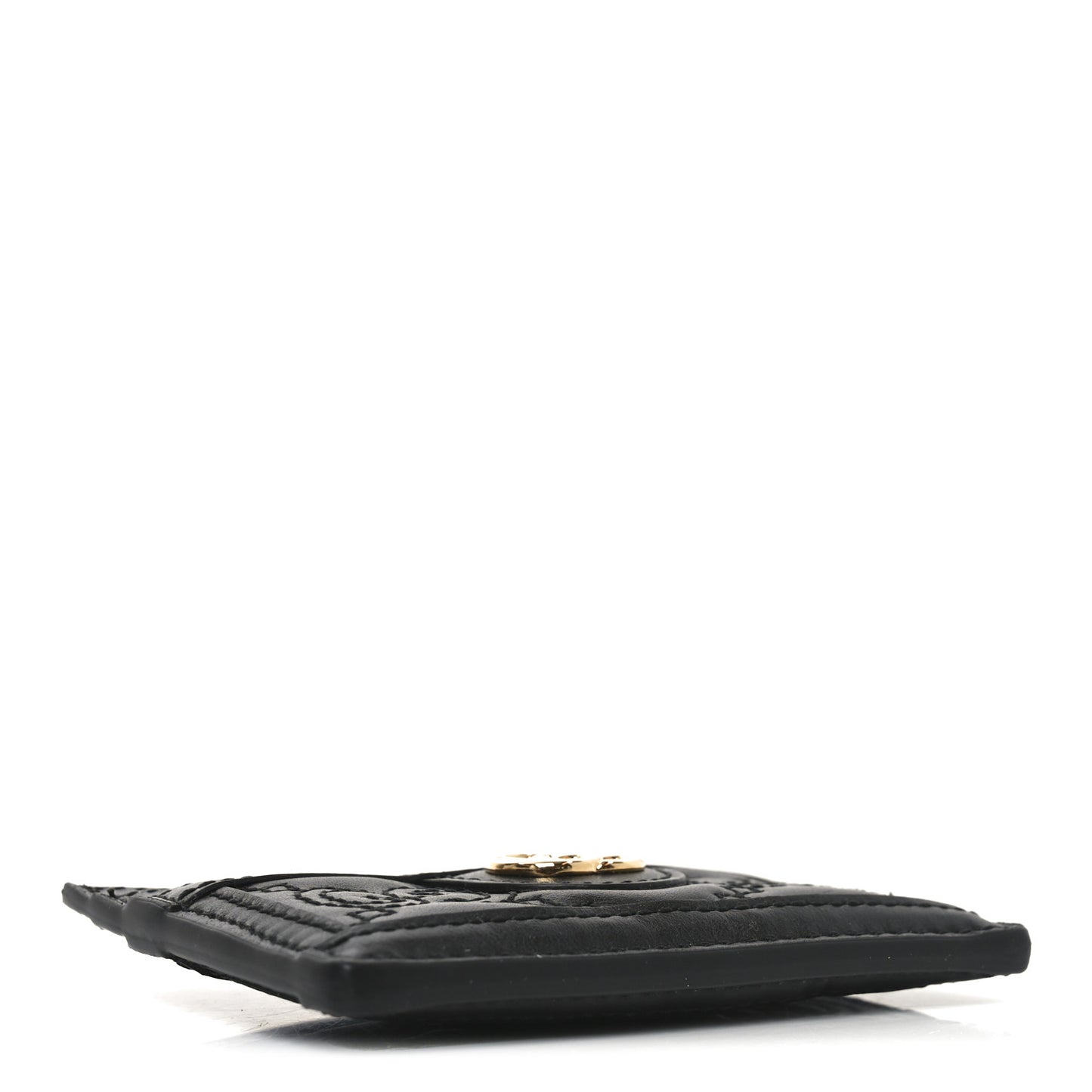 Calfskin GG Matelasse Card Holder  Black
