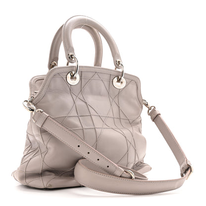 Christian Dior Lambskin Cannage Medium Granville Tote Grey 3 of 17
