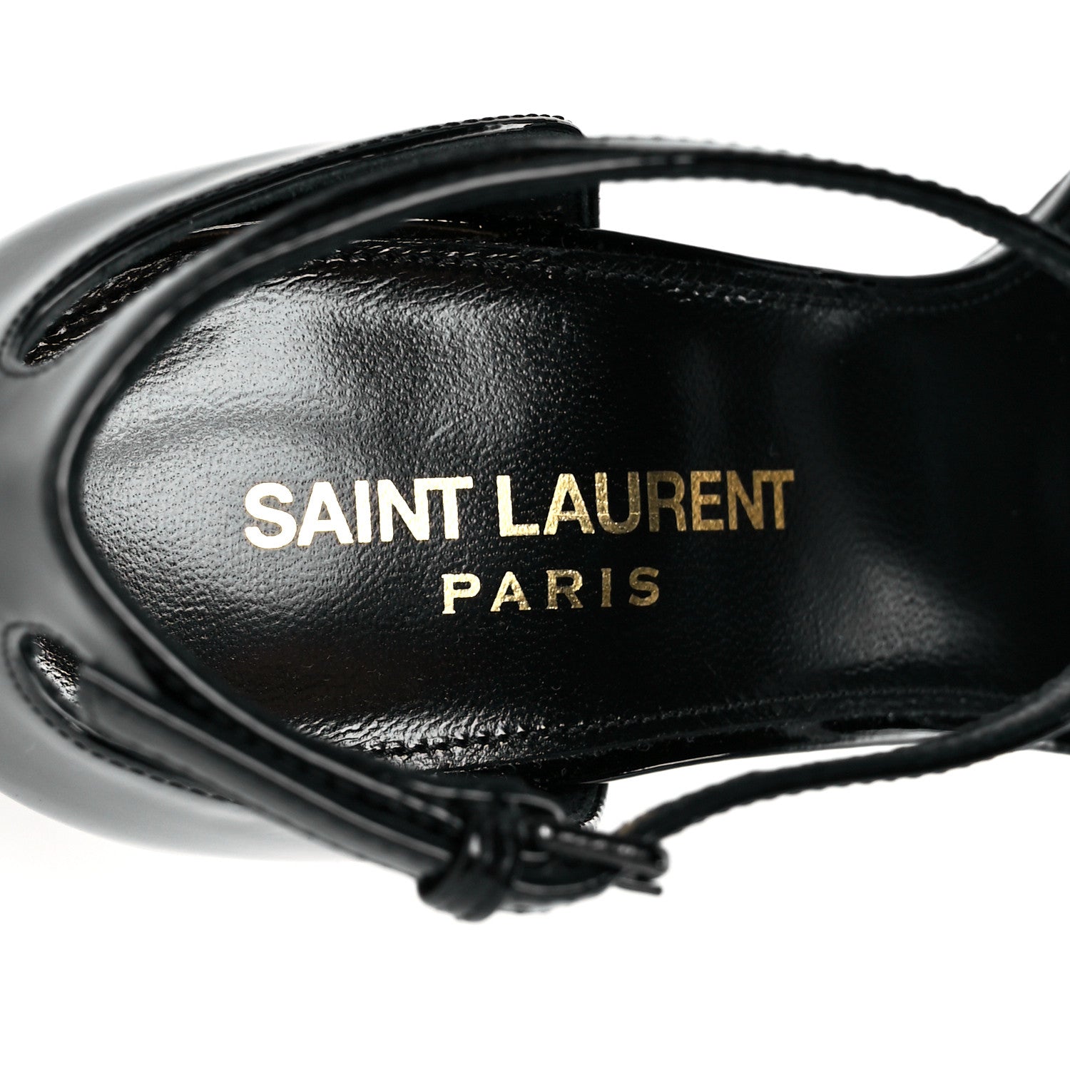 Saint Laurent Patent Cassandra 100 Sandals 36.5 Black 7 of 10