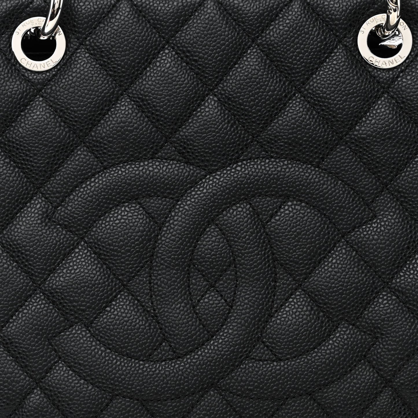 Caviar Quilted Grand Shopping Tote GST Black