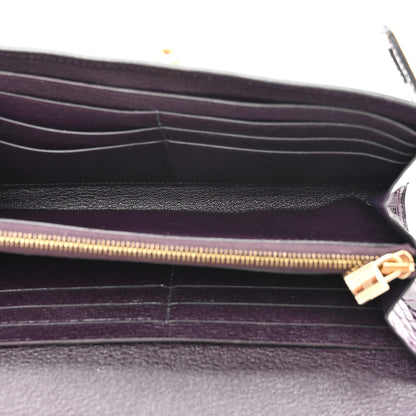 Hermes Shiny Alligator Kelly Longue Wallet Aubergine 5 of 8