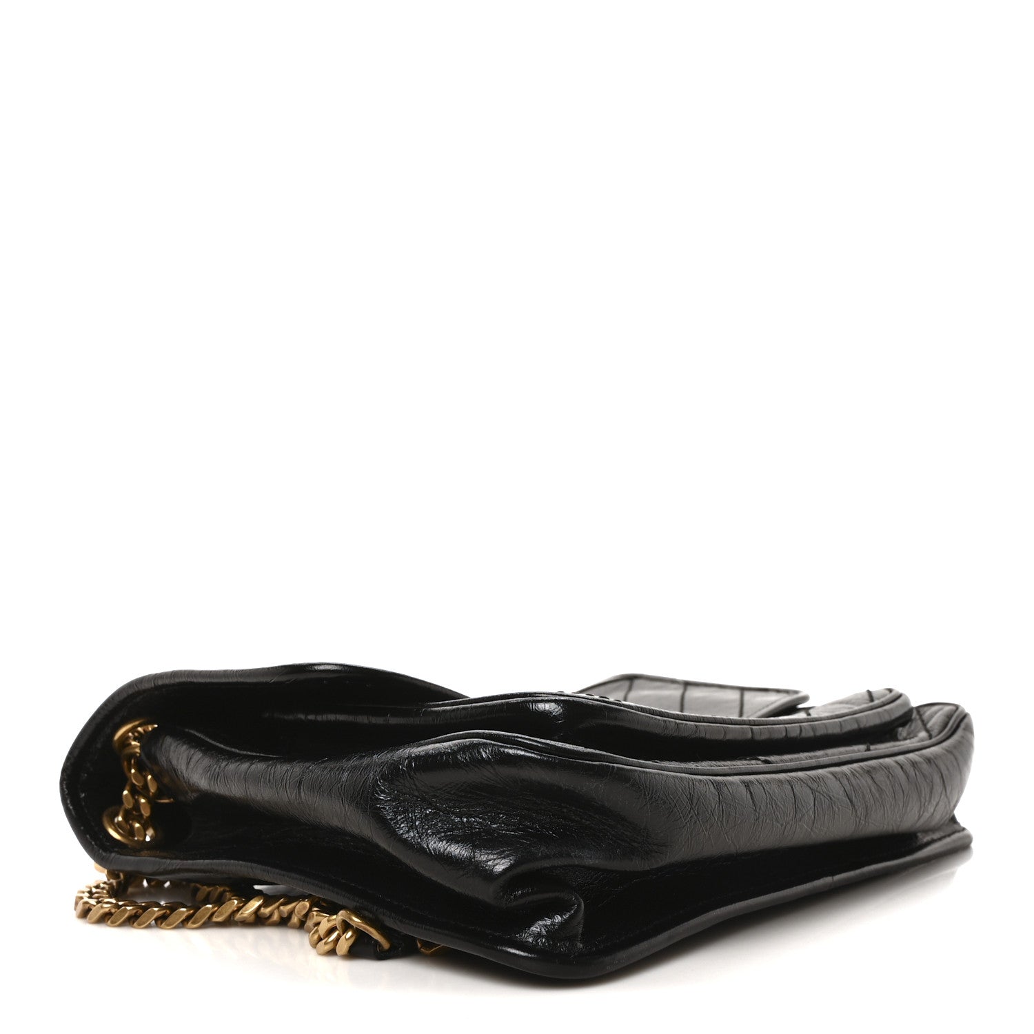 Saint Laurent Crinkled Calfskin Matelasse Monogram Medium Niki Chain Satchel Black 4 of 10