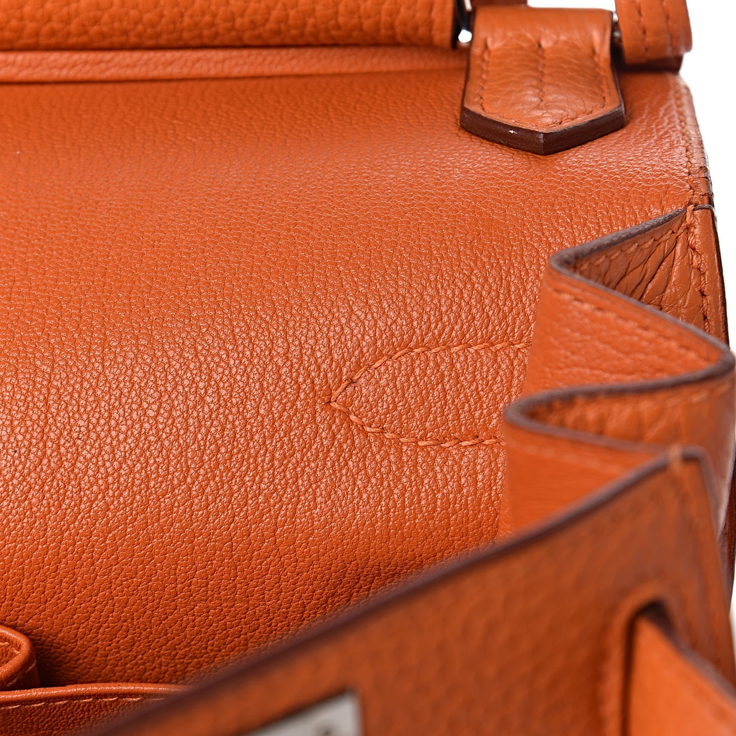 Hermes Taurillon Clemence Jypsiere 28 Orange 9 of 17