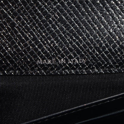 Chanel Glittered Calfskin Quilted Long Flap Wallet Black 6 of 7
