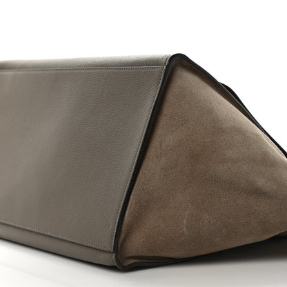 Celine Drummed Calfskin Suede Medium Trapeze Souris 7 of 7