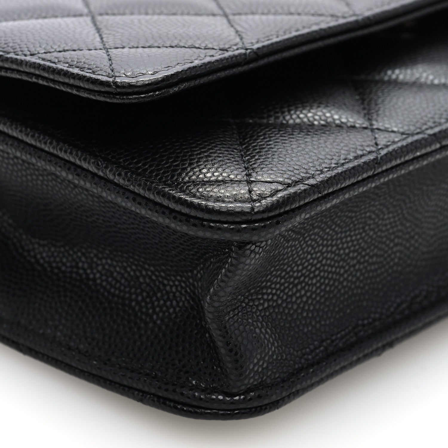 Chanel Caviar Quilted Crystal CC Wallet On Chain WOC Black 9 of 10