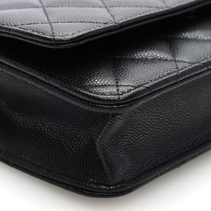 Chanel Caviar Quilted Crystal CC Wallet On Chain WOC Black 9 of 10