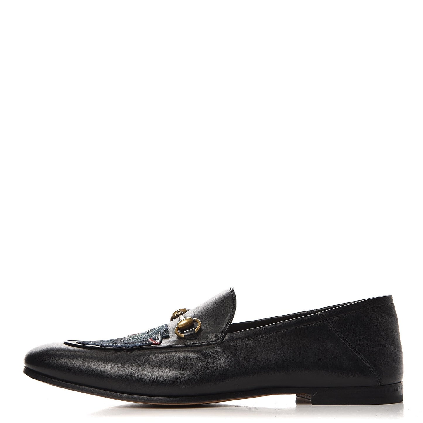 Lambskin Wolf Embroidered Mens Brixton Horsebit Loafers 11 Black