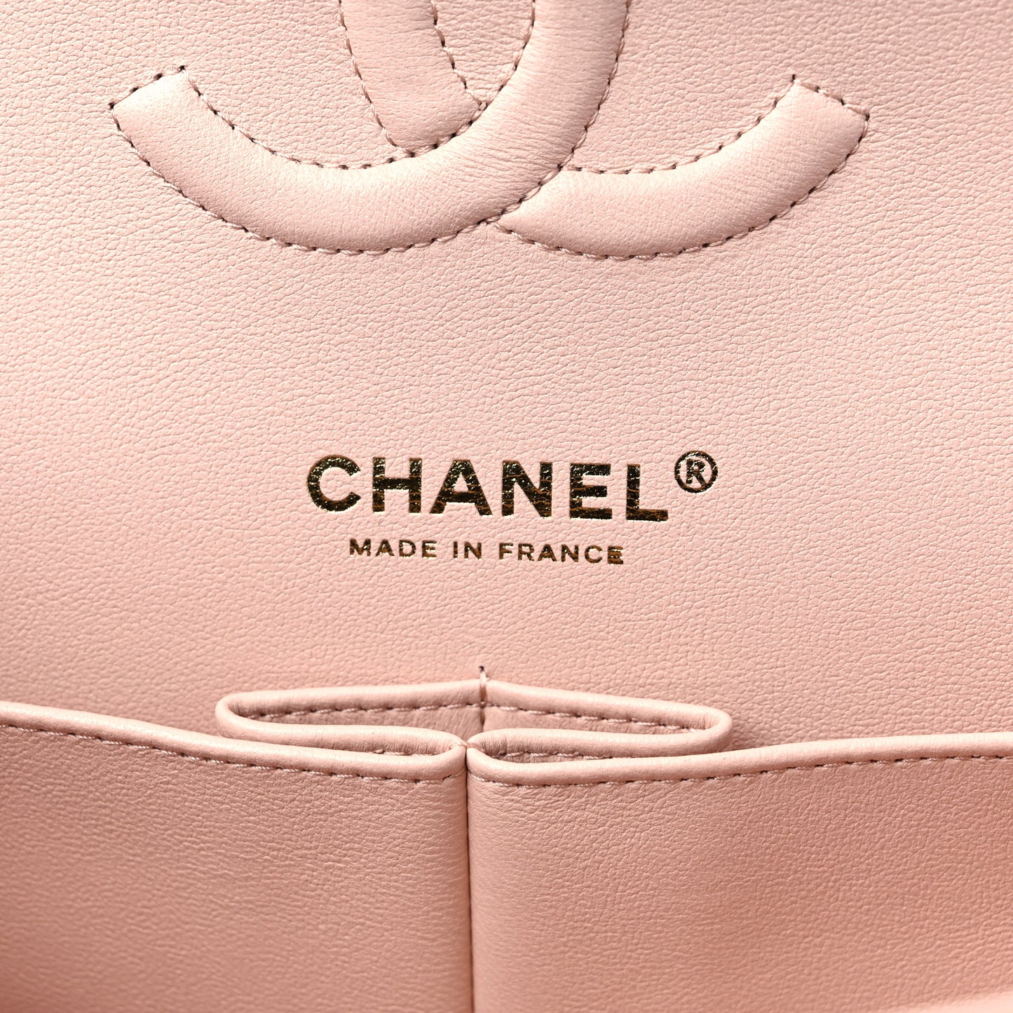 Caviar Quilted Medium Double Flap Light Beige