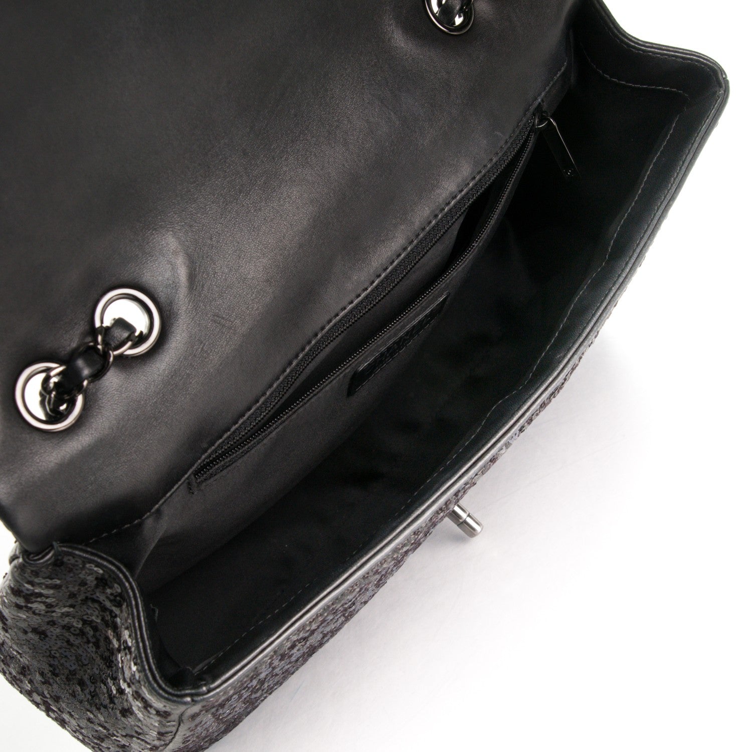 Chanel Sequin Lambskin Jumbo Moonlight on Water Flap Black 5 of 9