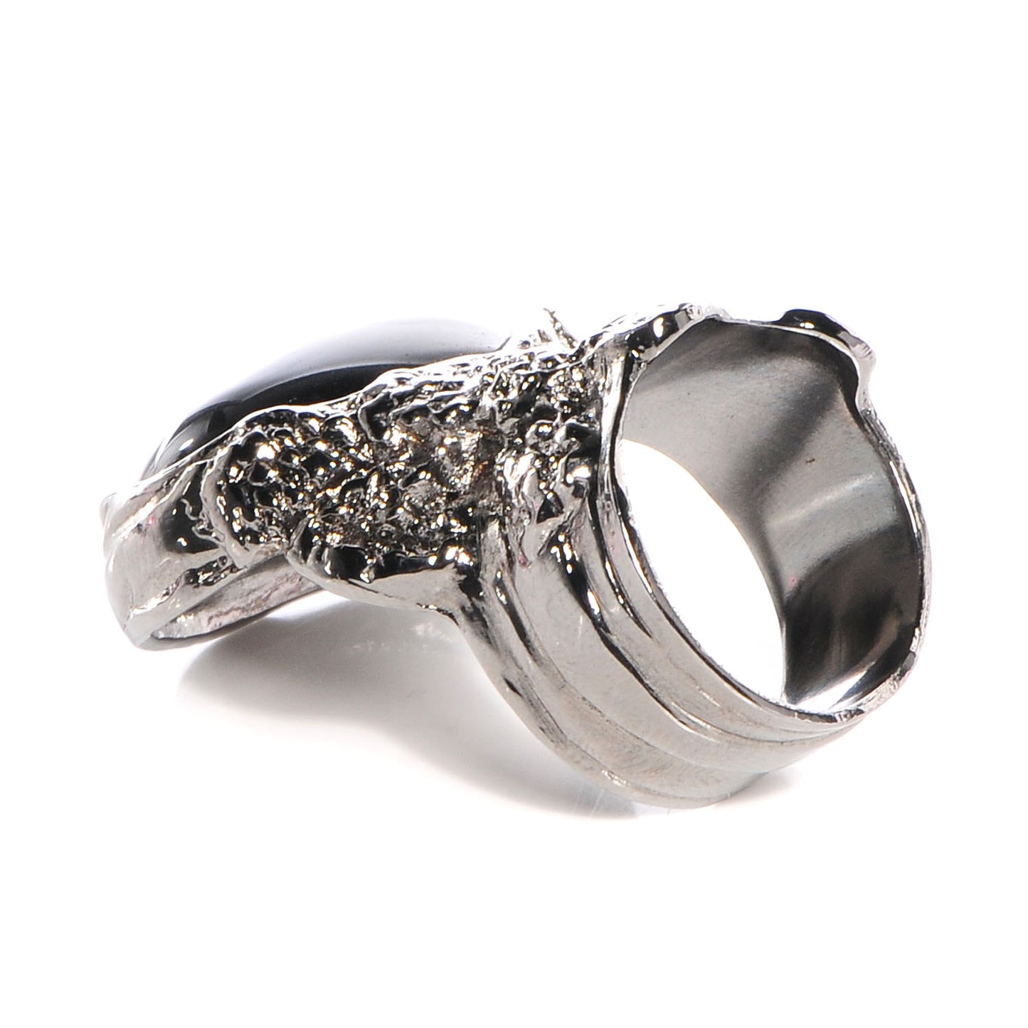 Arty Ovale Ring Silver Black 8
