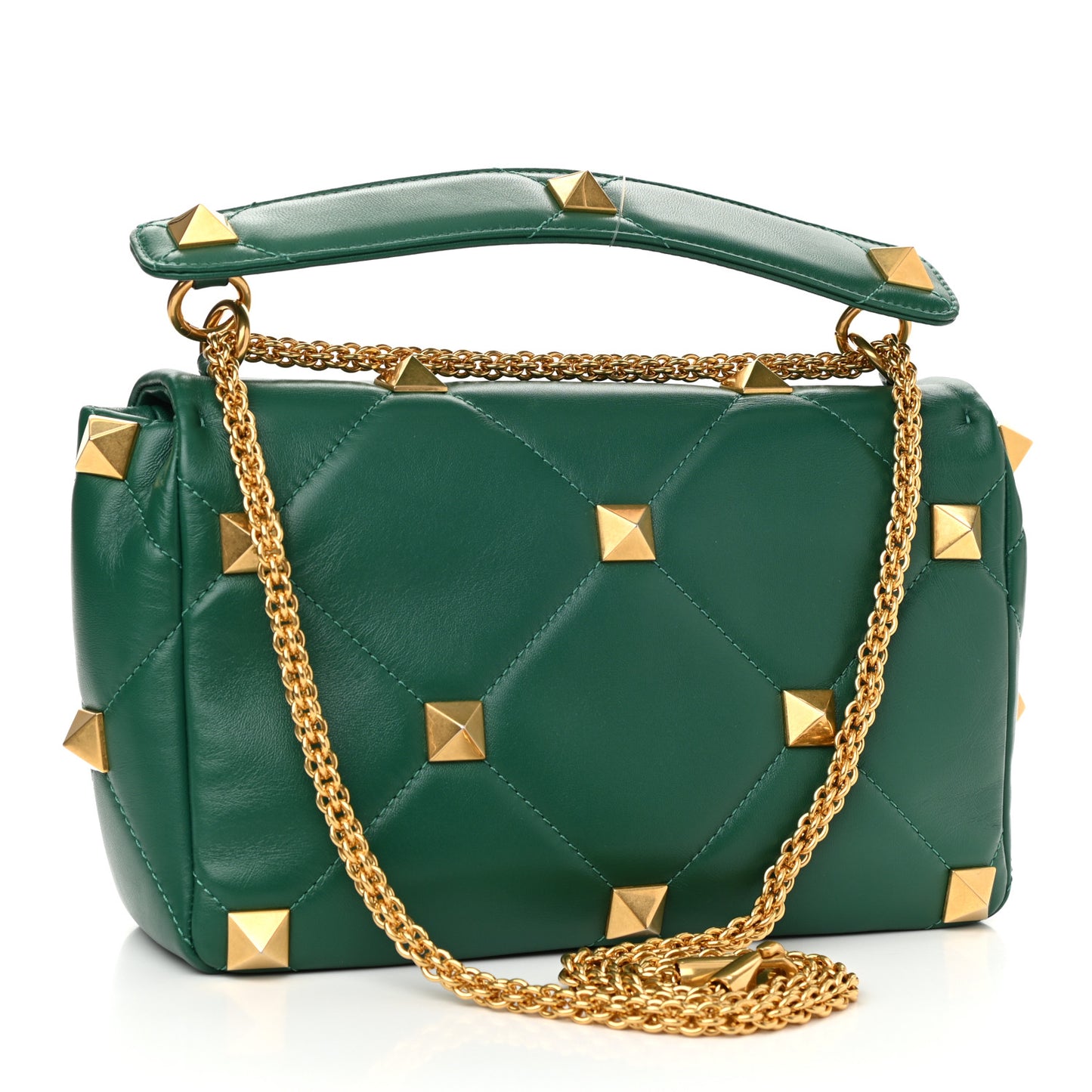 Nappa Large Roman Stud Shoulder Bag Jungle