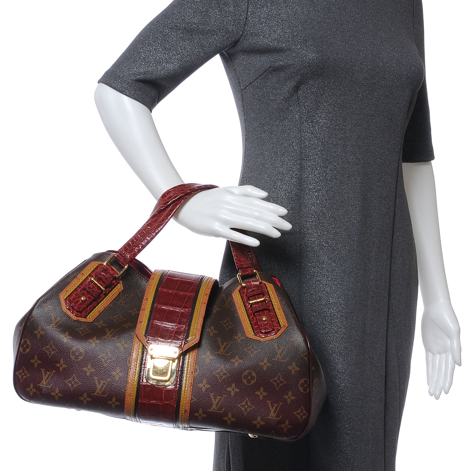 Louis Vuitton Monogram Mirage Griet Exotic Bordeaux 2 of 7