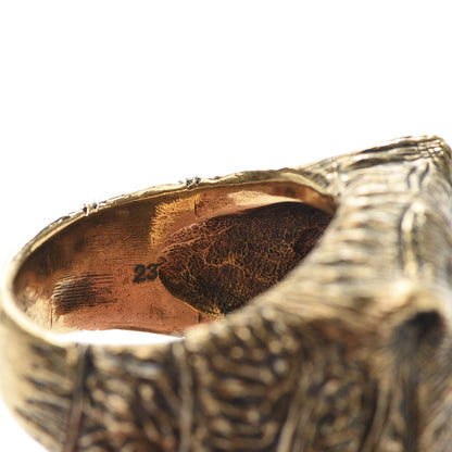 Gucci Metal Feline Head Ring 10 Aged Gold 6 of 6