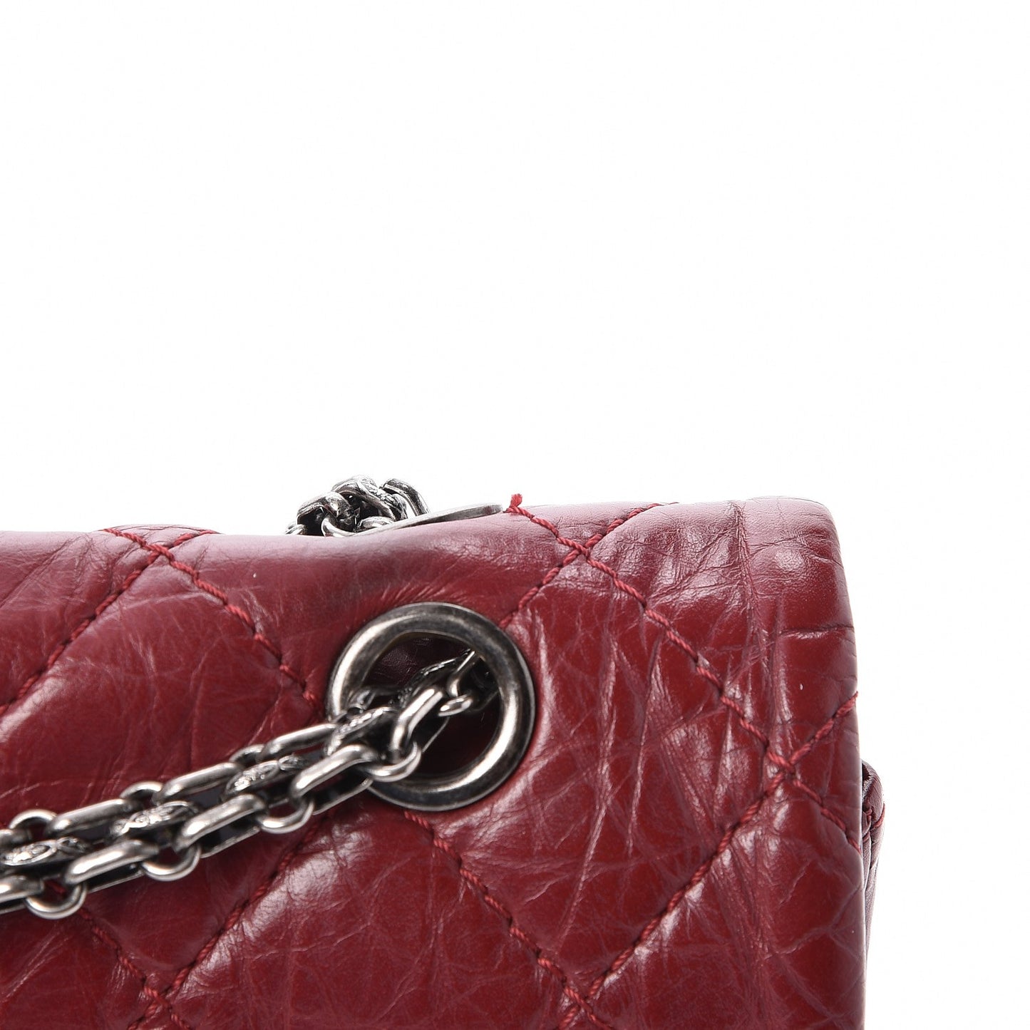 Aged Calfskin Quilted 2.55 Reissue 227 Flap Red