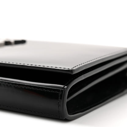 Saint Laurent Glazed Calfskin Cassandre Wallet On Chain WOC Black 9 of 9