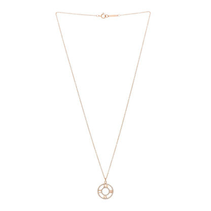 Tiffany 18K Rose Gold Diamond Small Atlas Open Pave Pendant Necklace 2 of 5