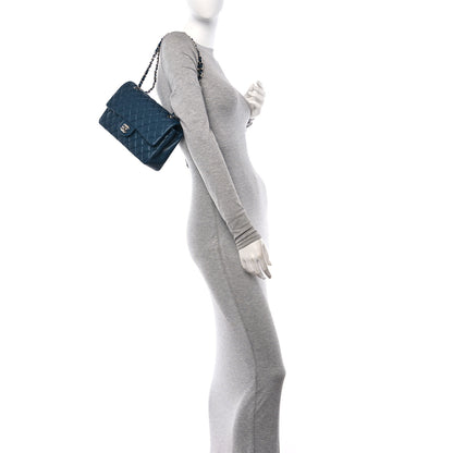 Chanel Pearly Caviar Quilted Medium Double Flap Blue 2 of 11