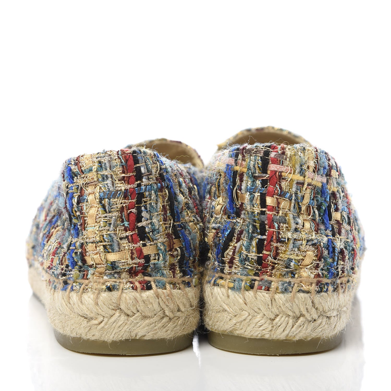Chanel Tweed Grosgrain CC Espadrilles 39 Multicolor 6 of 9