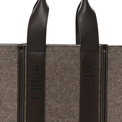 Chloe Felt Large Woody Ribbon Tote Deep Beige 8 of 11