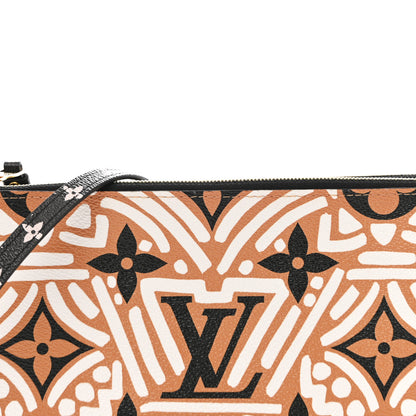 Louis Vuitton Monogram Giant Crafty Double Zip Pochette Creme Caramel 9 of 13