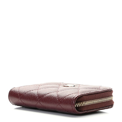 Chanel Caviar Quilted Zip Around Coin Purse Burgundy 7 of 8