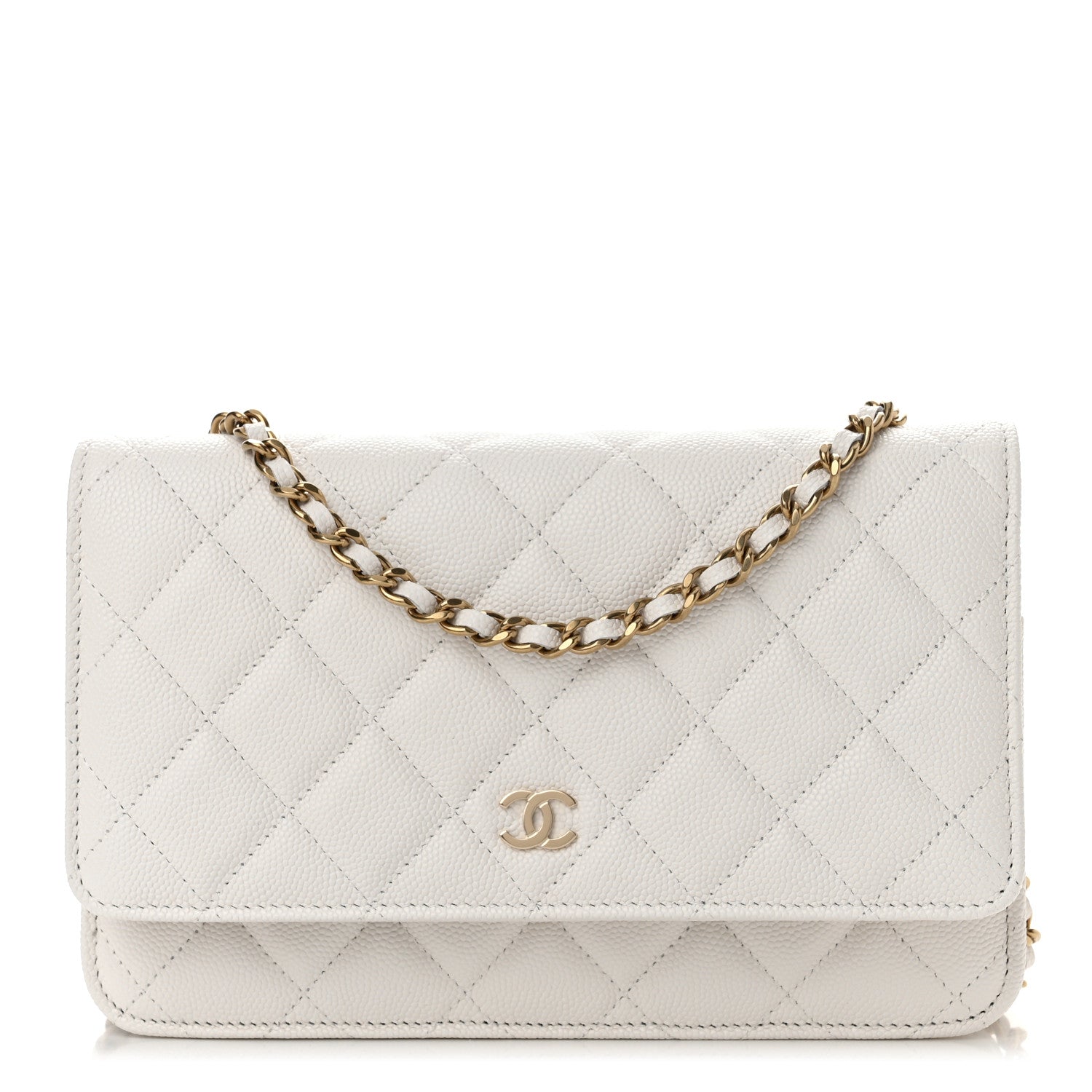 Chanel Caviar Quilted Wallet On Chain WOC White 1 of 12