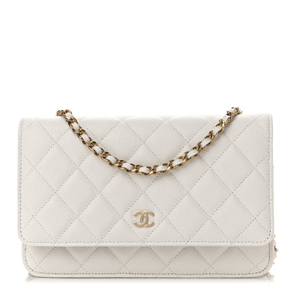 Chanel Caviar Quilted Wallet On Chain WOC White 1 of 12