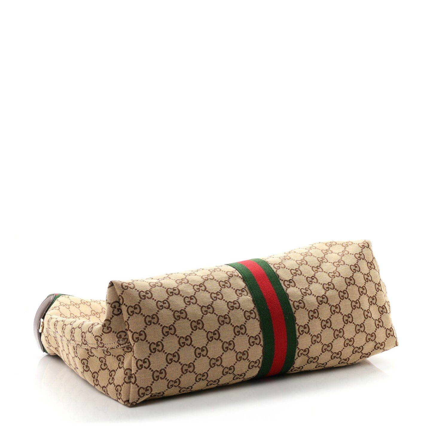 GG Monogram Web Large Giglio Tote Beige Brown