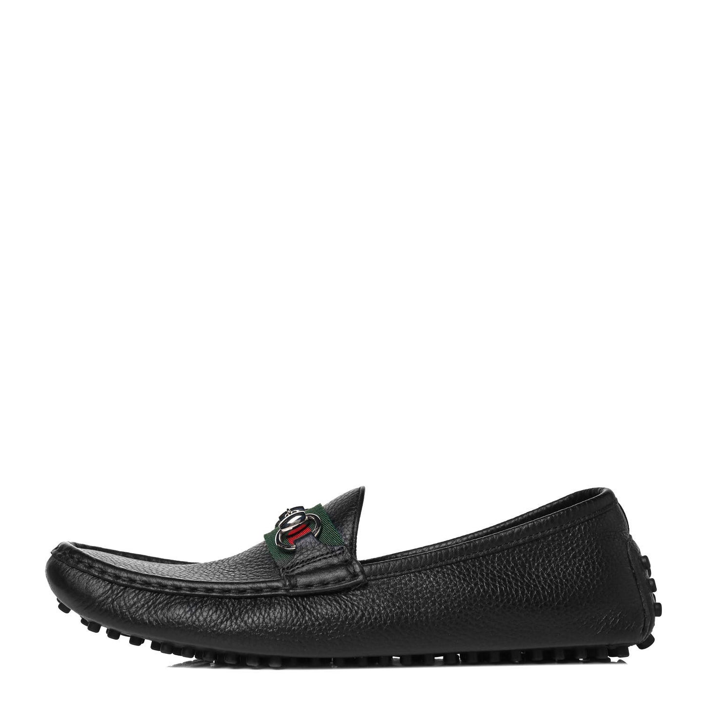 Road Calfskin Web Womens Horsebit Driver Loafers 39.5 Black