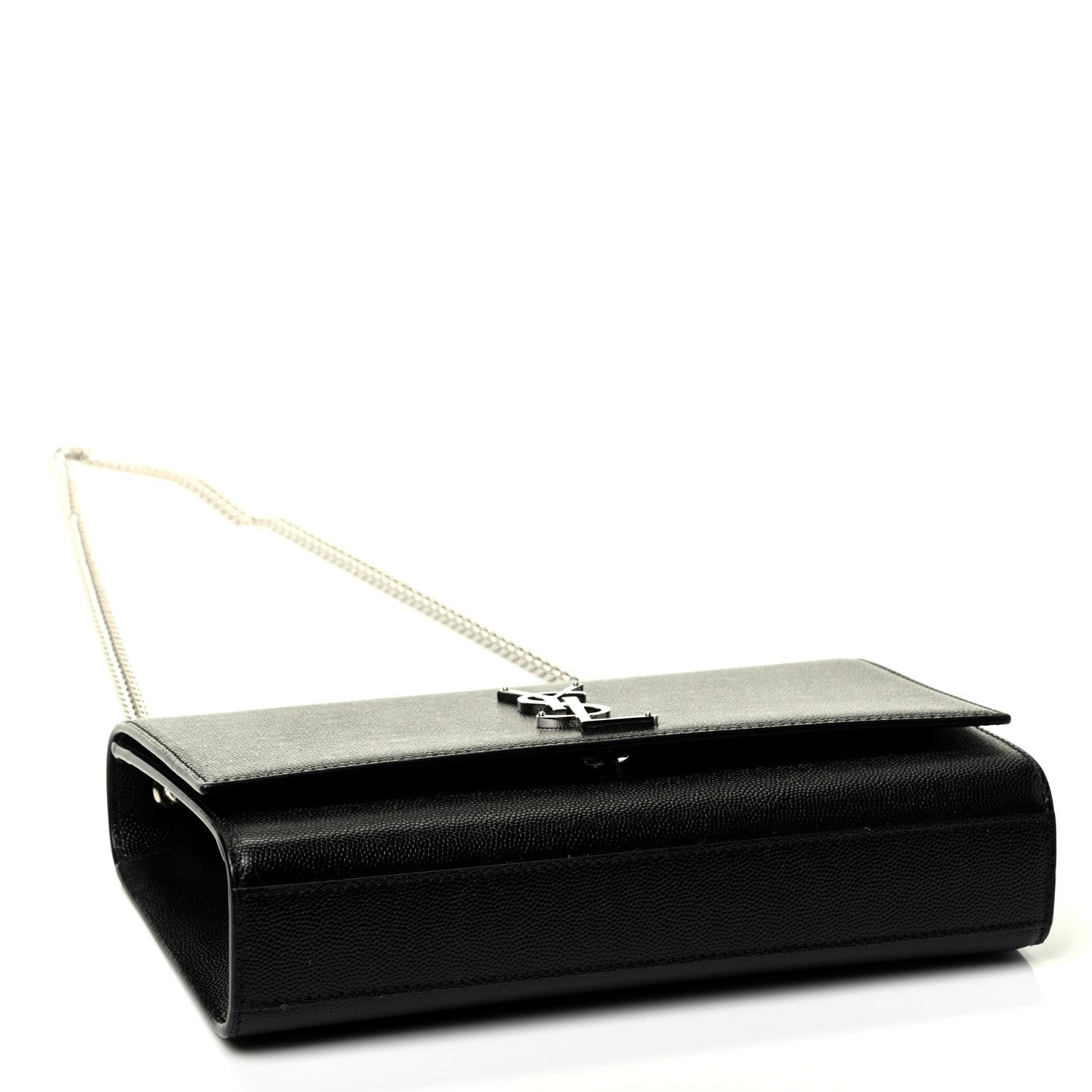 Saint Laurent Grain De Poudre Medium Classic Monogram Kate Satchel Black 3 of 4