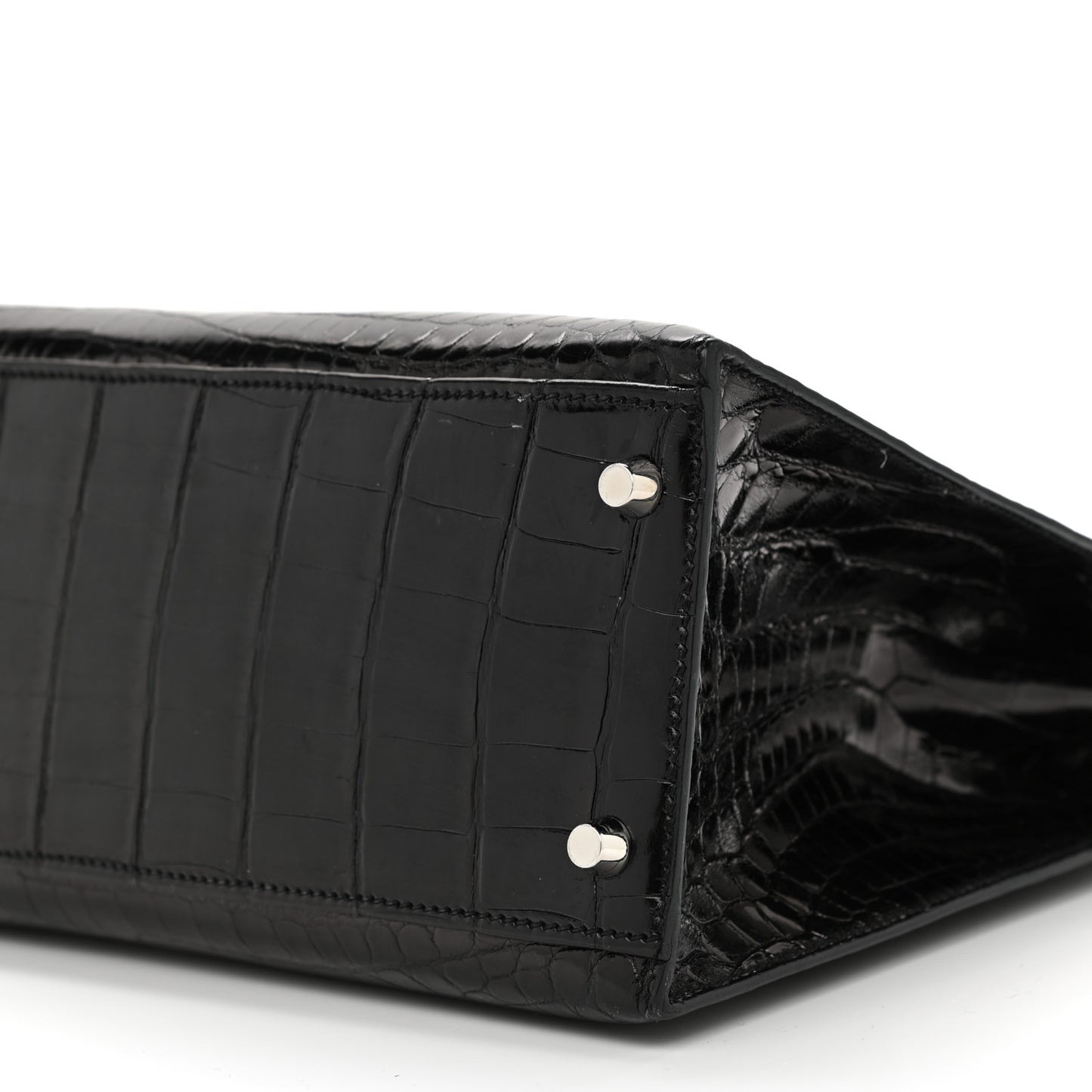 Shiny Niloticus Crocodile Kelly Sellier 32 Black