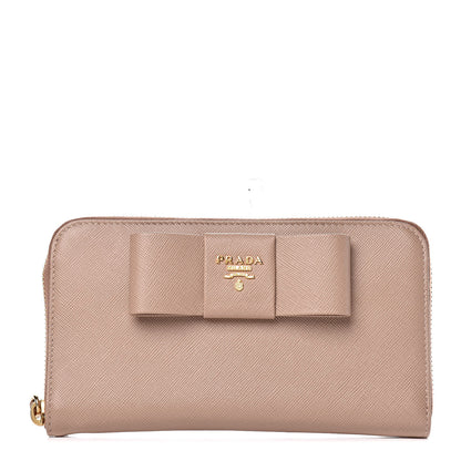 Prada Saffiano Fiocco Bow Zip Around Wallet Cammeo 1 of 10