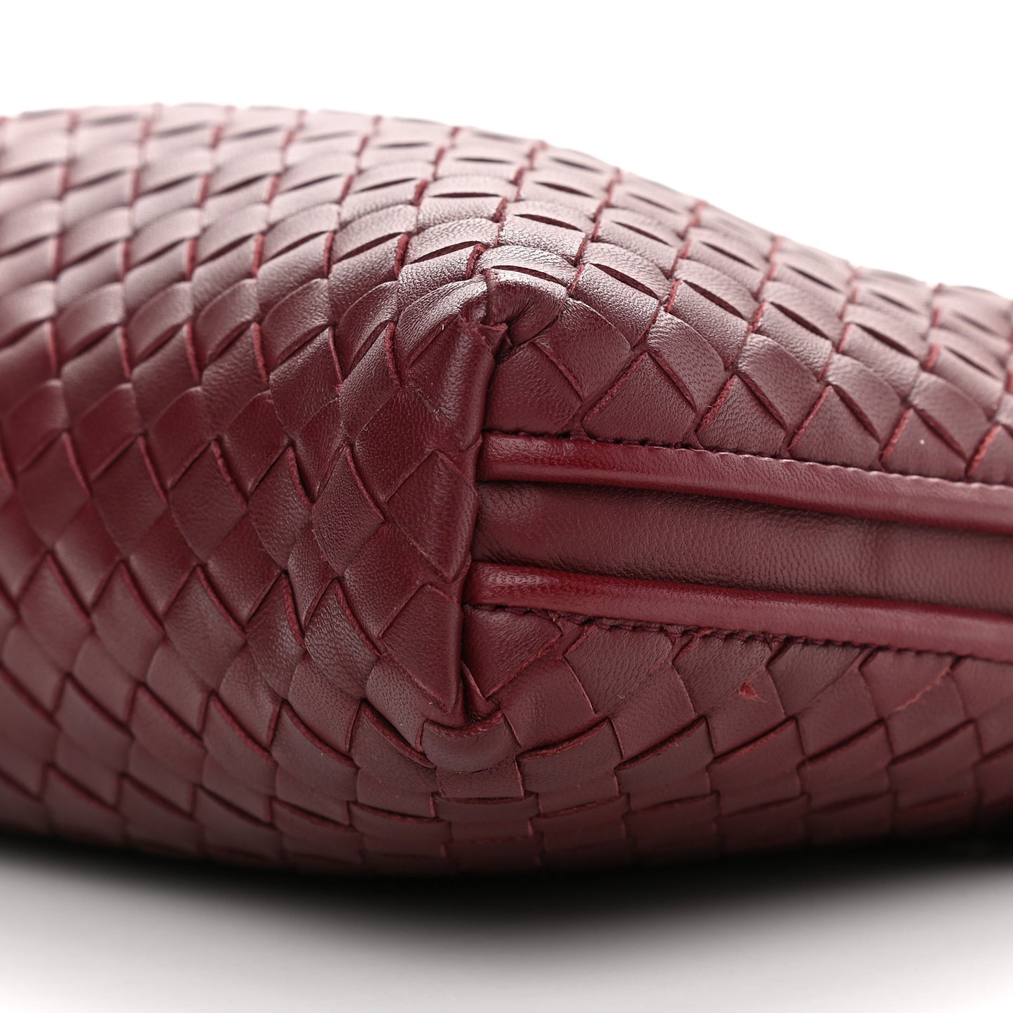 Nappa Intrecciato Pillow Crossbody Messenger Dark Red