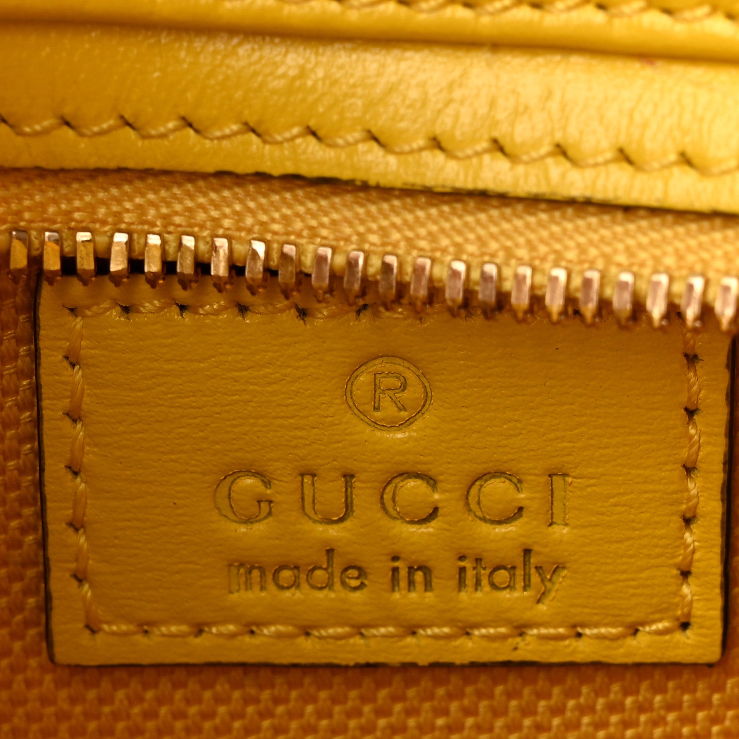 Gucci Calfskin Monogram Mini Moon Side Shoulder Bag Yellow 6 of 10