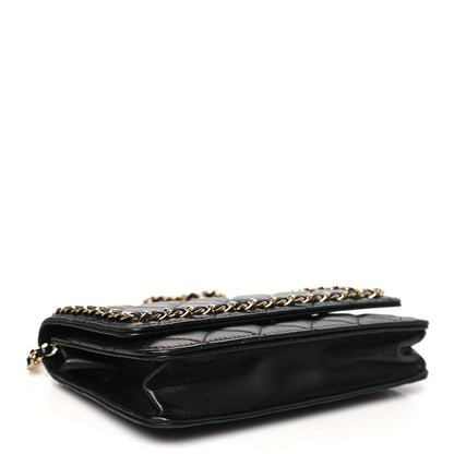 Chanel Lambskin Quilted Chain Around Wallet On Chain WOC Black 4 of 11