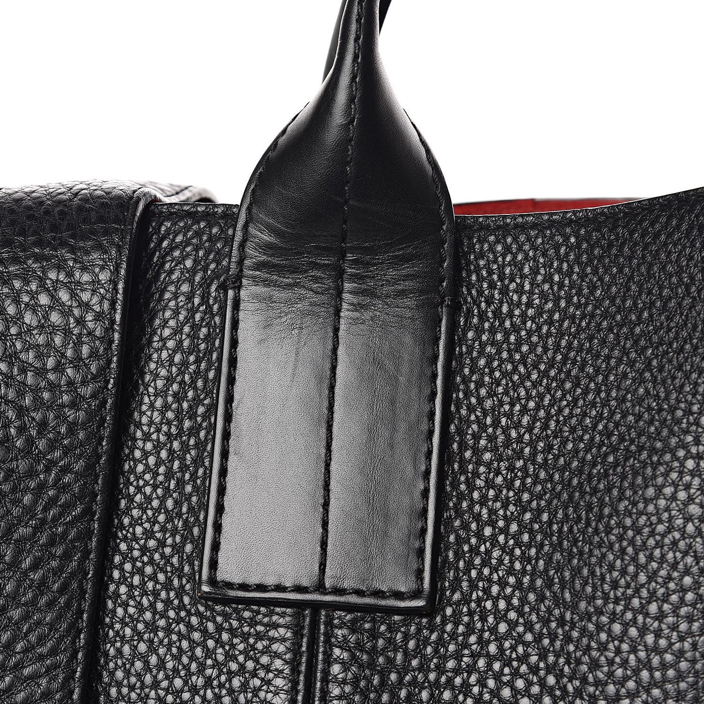 Pebbled Calfskin Fredo Tote Black