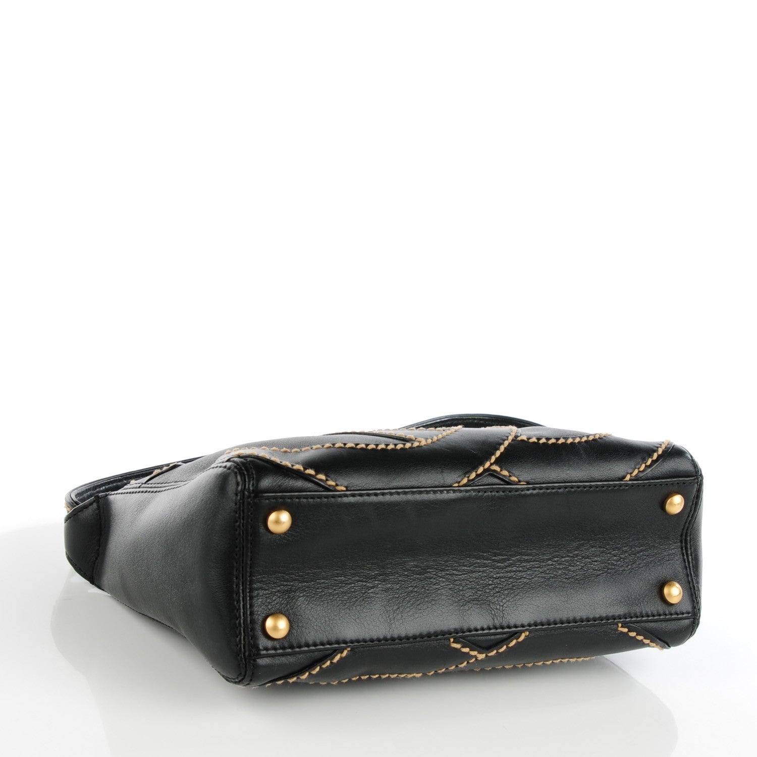Chanel Calfskin Small CC Stitched Shoulder Bag Black 4 of 7